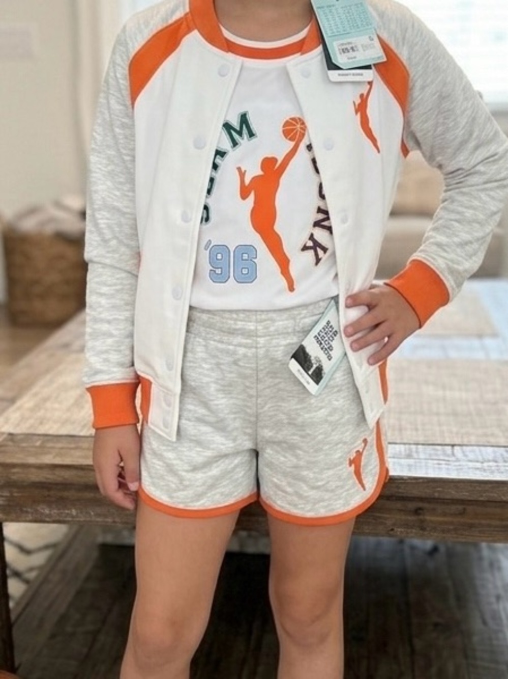 WNBA 3 pc Basketball Set  Jacket-Tank-Shorts Medium 10/12